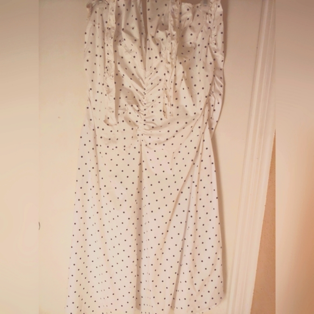 Halter Tie up dress Size 3XL White with black poka dots brand:Rainbowshop.com